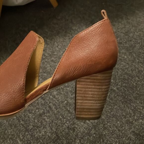 Lucky Brand Junai Style Saddle Brown Leather Open Toe & Sides Booties Women's 11 - Picture 5 of 6